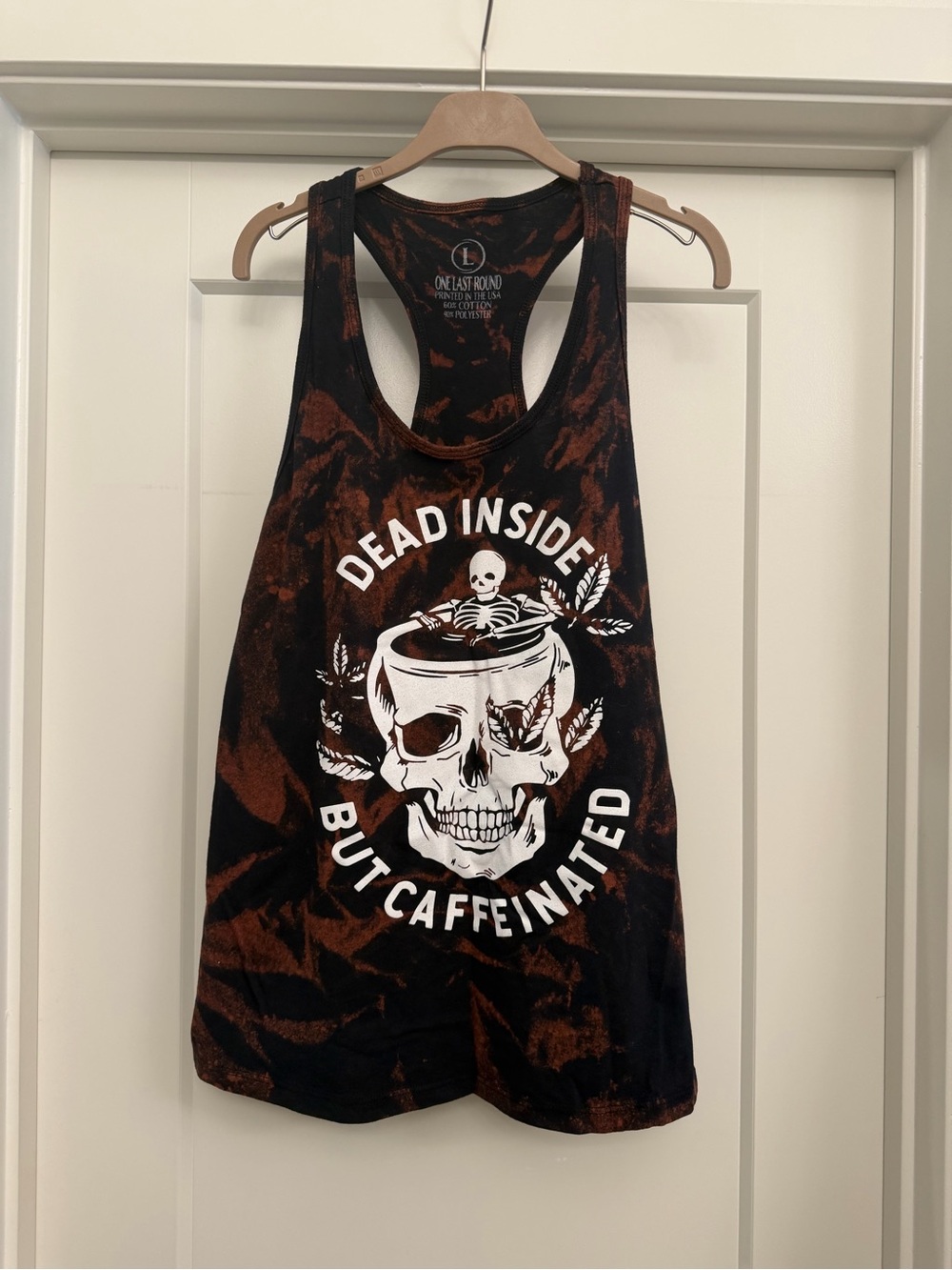 Black & Brown 'Dead Inside But Caffeinated' Graphic Tank